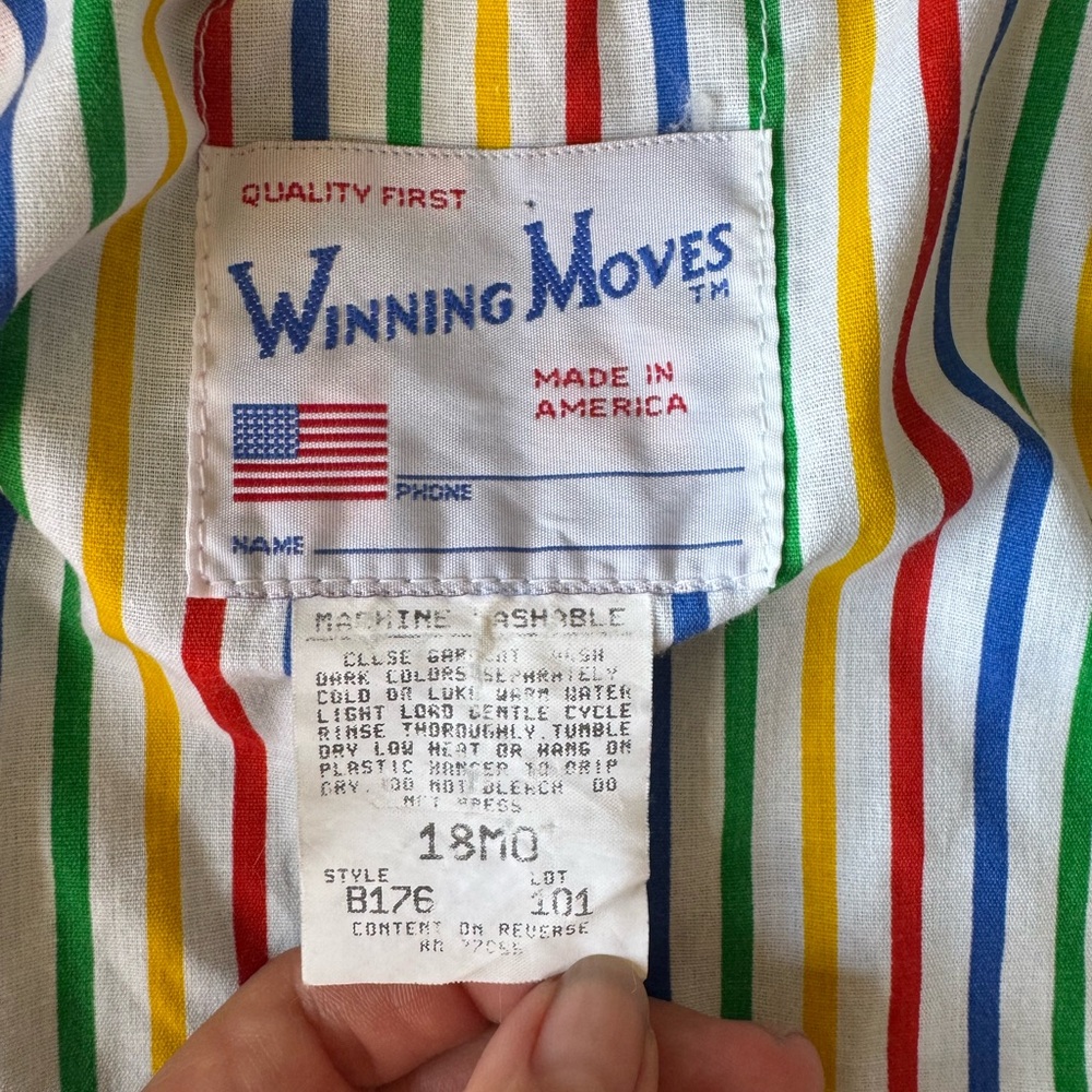 Vintage 80s Winning Moves Baby Toddler Hooded Jacket 18M Sailboat Appliqué Retro - Picture 9 of 9